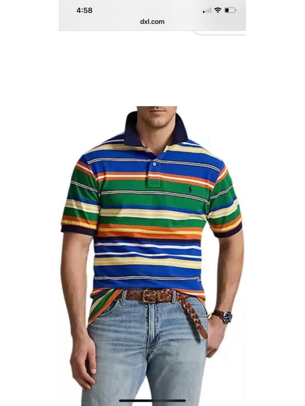 Men’s extra large tall polo Ralph Lauren striped mesh polo shirt